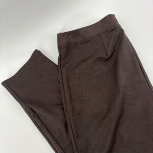 Chico's 12/14 Brown Faux‎ Suede Bootcut Pants Womens Trousers Career Business